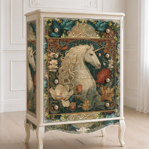 Vintage-William-Morris-Stil Art Nouveau Einhorn Seidenpapier