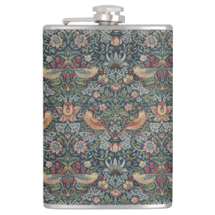 Vintage William Morris Strawberry Thief Flachmann