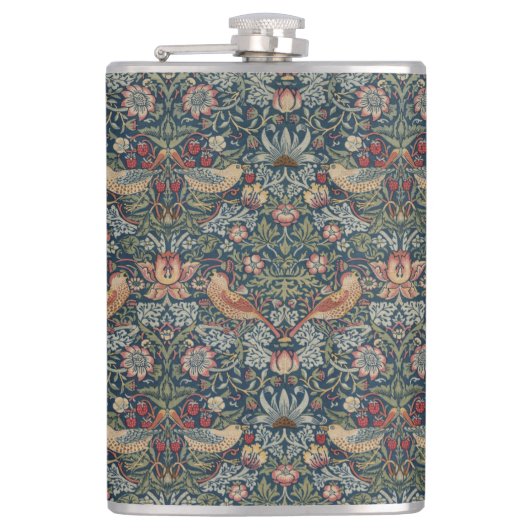 Vintage William Morris Strawberry Thief Flachmann (Vorderseite)