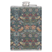 Vintage William Morris Strawberry Thief Flachmann (Rückseite)