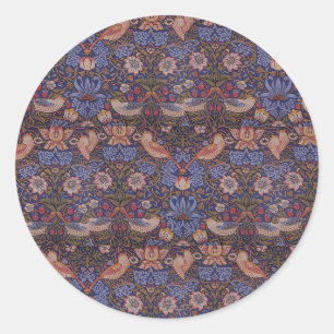 Vintage William Morris Strawberry Thief Runder Aufkleber