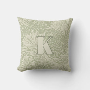 Vintage-William-Morris-Tagetes-Muster-Monogramm Kissen