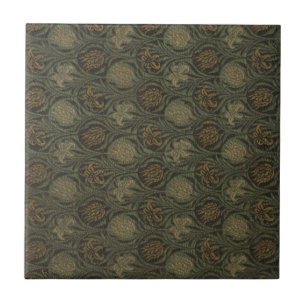 Vintage William Morris Tulpe und Lilie Fliese