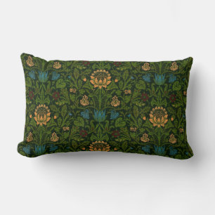 Vintage William Morris Veilchen und Akelei Lendenkissen
