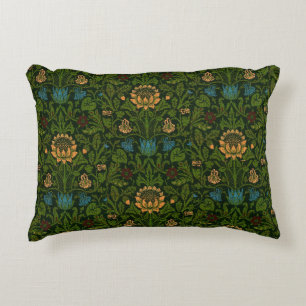 Vintage William Morris Violett und Akelei Dekokissen