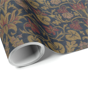 Vintage William Morris Violett und Akelei Geschenkpapier
