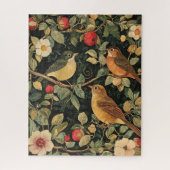 Vintage-William-Morris-Vogel-Blumen-Kunst Puzzle (Vertikal)