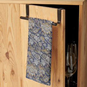 Vintage William Morris Wey-Muster Blaue Hintergrun Geschirrtuch
