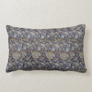 Vintage William Morris Wey-Muster Blaue Hintergrun Lendenkissen