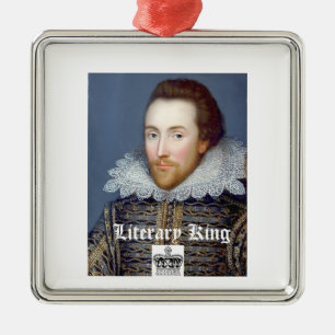 Vintage-William-Shakespeare-Weihnachtsornament Silbernes Ornament
