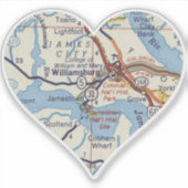 Vintage Williamsburg-Karte Aufkleber (Vorderseite)