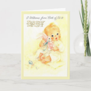 Vintage - Willkommen Baby von uns beiden, Karte