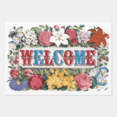 Vintage WILLKOMMEN Blume Hauswärmung Party Geschenkpapier Set (Vorderseite 2)