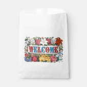 Vintage WILLKOMMEN Blume Hauswärmung Party Geschenktütchen (Vorderseite)