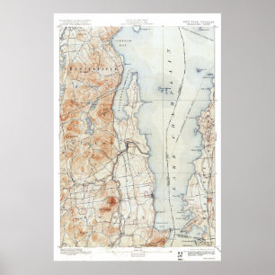 Vintage Willsboro New York topographische Karte Poster