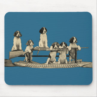 Vintage-Winchester-Feuerwaffen-Hund-Welpen-Mauspad Mousepad