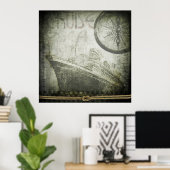 Vintage Wind Rose Poster (Heimbüro)