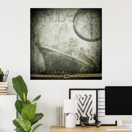 Vintage Wind Rose Poster (Heimbüro)