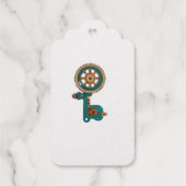 Vintage Wind-up-Schlüsselbegleithetiketts Geschenkanhänger (Rückseite)