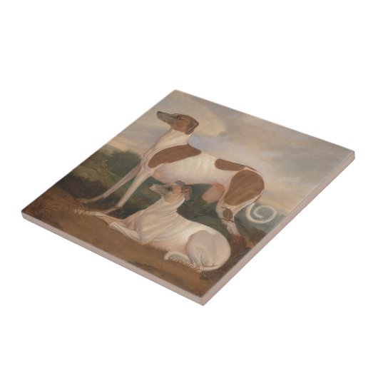 Vintage Windhunde Fliese (Seite)