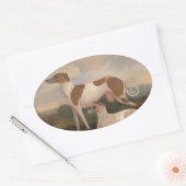 Vintage Windhunde Ovaler Aufkleber (Umschlag)