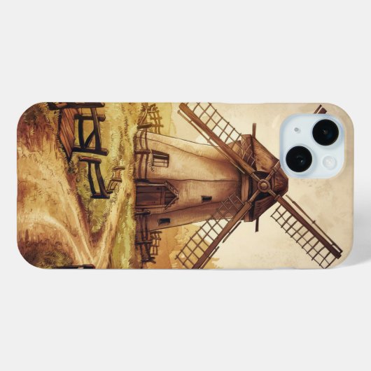 Vintage Windmill Case-Mate iPhone Hülle (Rückseite (Horizontal))