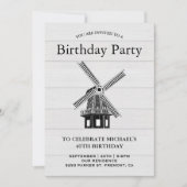 Vintage Windmühle Geburtstagsparty Einladung (Vorderseite)