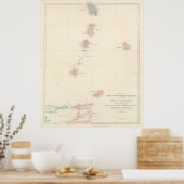Vintage Windward Islands of the Caribbean Map Poster (Küche)