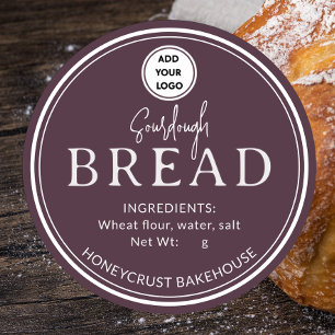 Vintage Wine Bakery Sourdough Brot Logo Aufkleber