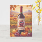 Vintage Wine Barrel Celebration Karte (Gelbe Blume)