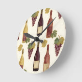 Vintage Wine Bottle Grapevine Pattern Runde Wanduhr (Winkel)