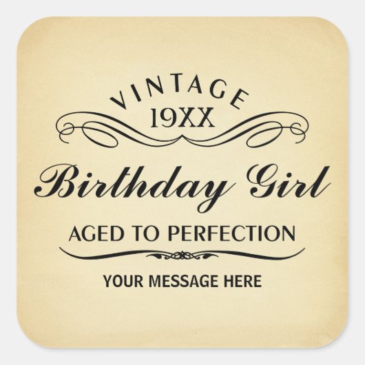 Vintage Wine Person Funny Birthday Sticker (Vorderseite)