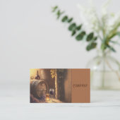 Vintage winery wine glass barrel design visitenkarte (Stehend Vorderseite)