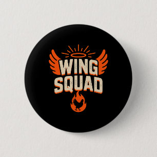 Vintage Wing Squad Chicken BBQ Party Familien Humo Button