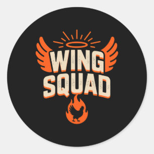 Vintage Wing Squad Chicken BBQ Party Familien Humo Runder Aufkleber