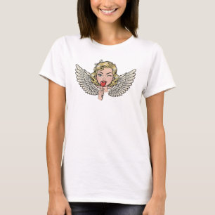 Vintage Wink Engel: Retro Pop Art Herz T-Shirt