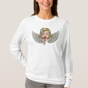 Vintage Wink Engel: Retro Pop Art Herz T-Shirt