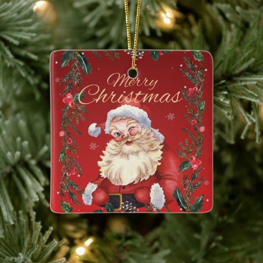 Vintage Winking Santa Christmas Ornament (Baum)