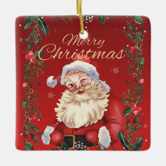 Vintage Winking Santa Christmas Ornament (Vorderseite)