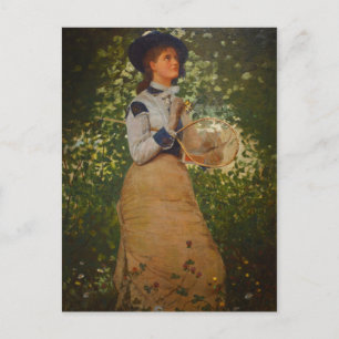 Vintage Winslow Homer Das Mädchen mit dem Schmette Postkarte