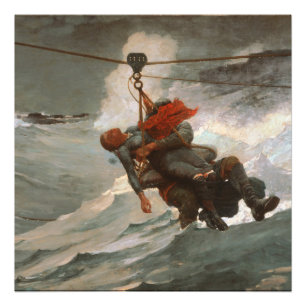 Vintage Winslow Homer Die Lebenslinie Fotodruck