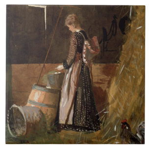 Vintage Winslow Homer Frische Eier Fliese