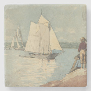 Vintage Winslow Homer Klare Seefahrt Steinuntersetzer