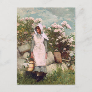 Vintage Winslow Homer Mädchen und Lorbeer Postkarte