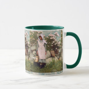 Vintage Winslow Homer Mädchen und Lorbeer Tasse