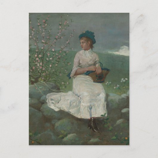 Vintage Winslow-Homer-Pfirsichblüten Postkarte (Vorderseite)