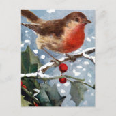 Vintage Winter Bird Postkarte (Vorderseite)