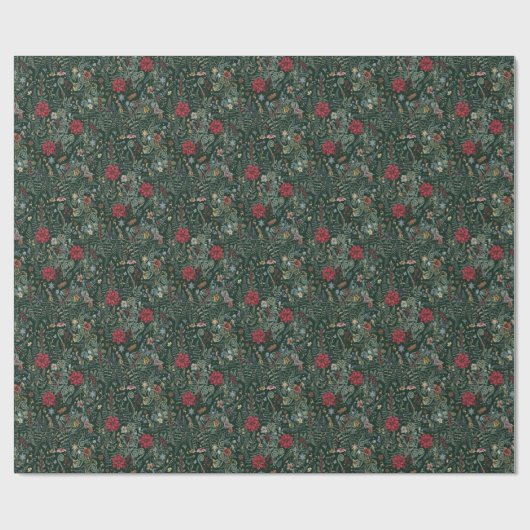 Vintage-Winter-Botanik-Geschenkpapier Geschenkpapier (Flach)