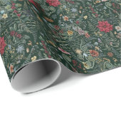 Vintage-Winter-Botanik-Geschenkpapier Geschenkpapier (Rolleneckpunkt)