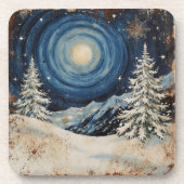 Vintage Winter Christmas Escape Getränkeuntersetzer (Vorderseite)